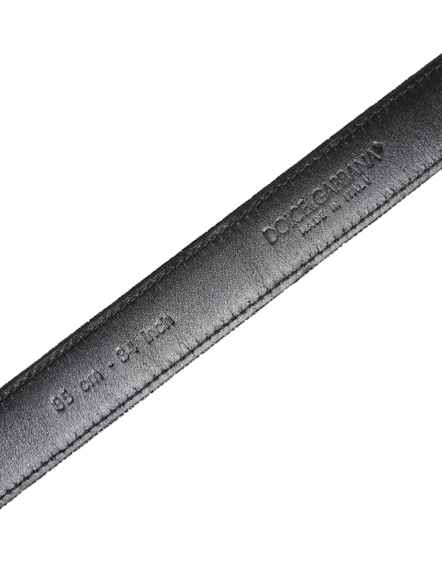 Dolce &amp; Gabbana Black Leather Metal Buckle Classic Belt