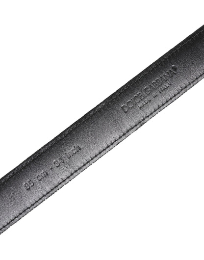 Dolce &amp; Gabbana Black Leather Metal Buckle Classic Belt