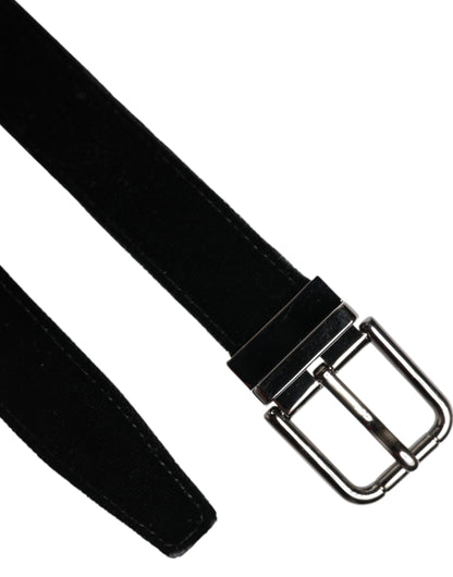 Dolce &amp; Gabbana Black Leather Metal Buckle Classic Belt