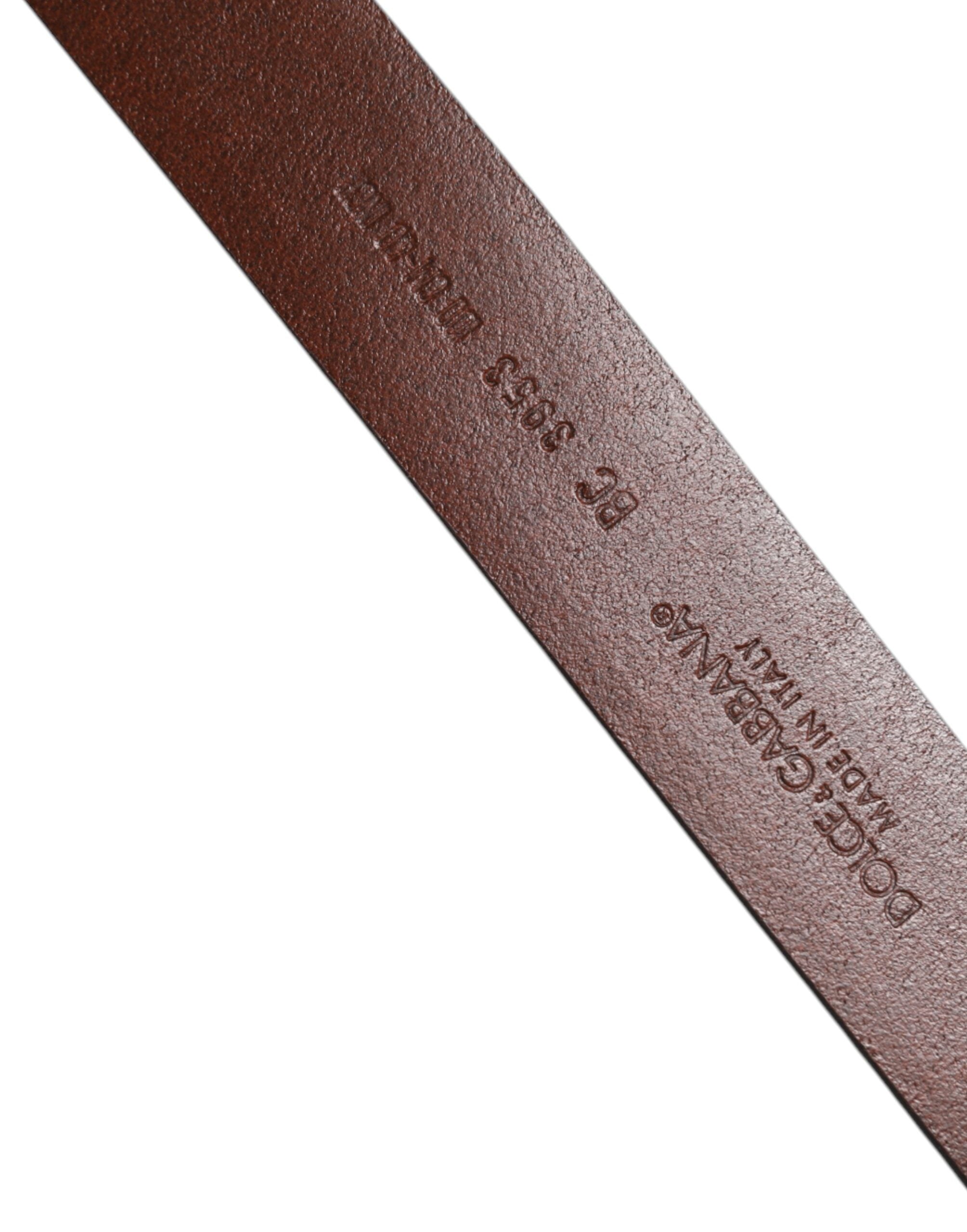 Dolce &amp; Gabbana Brown Leather Classic Metal Logo Buckle Belt