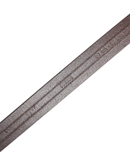 Dolce &amp; Gabbana Burgundy Leather Metal Logo Buckle Belt