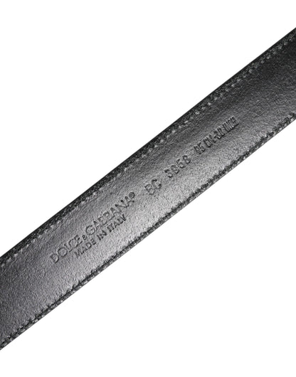Dolce &amp; Gabbana Black Brown Leather Classic Metal Buckle Belt
