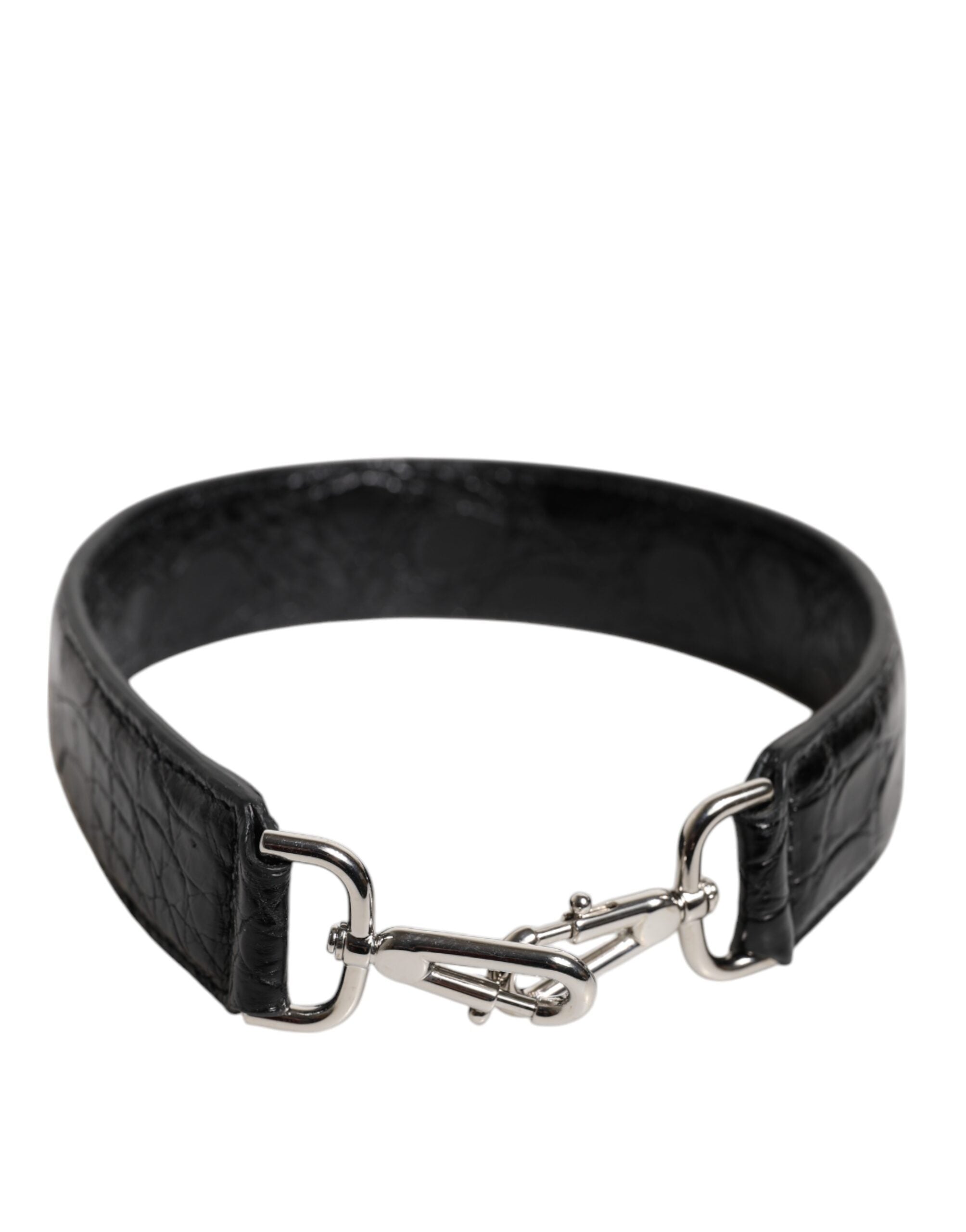 Dolce &amp; Gabbana Black Alligator Leather Bag Shoulder Strap