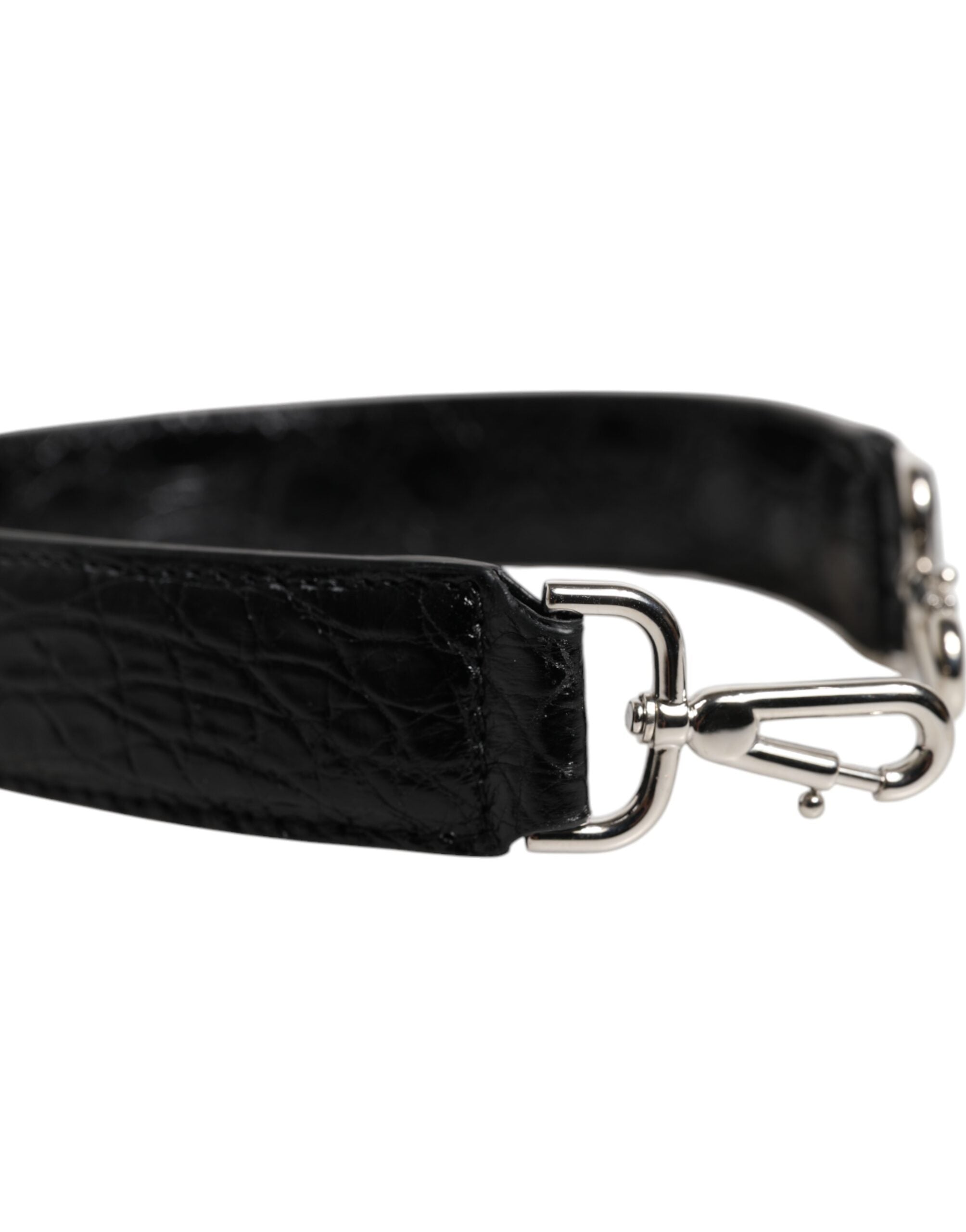 Dolce &amp; Gabbana Black Alligator Leather Bag Shoulder Strap