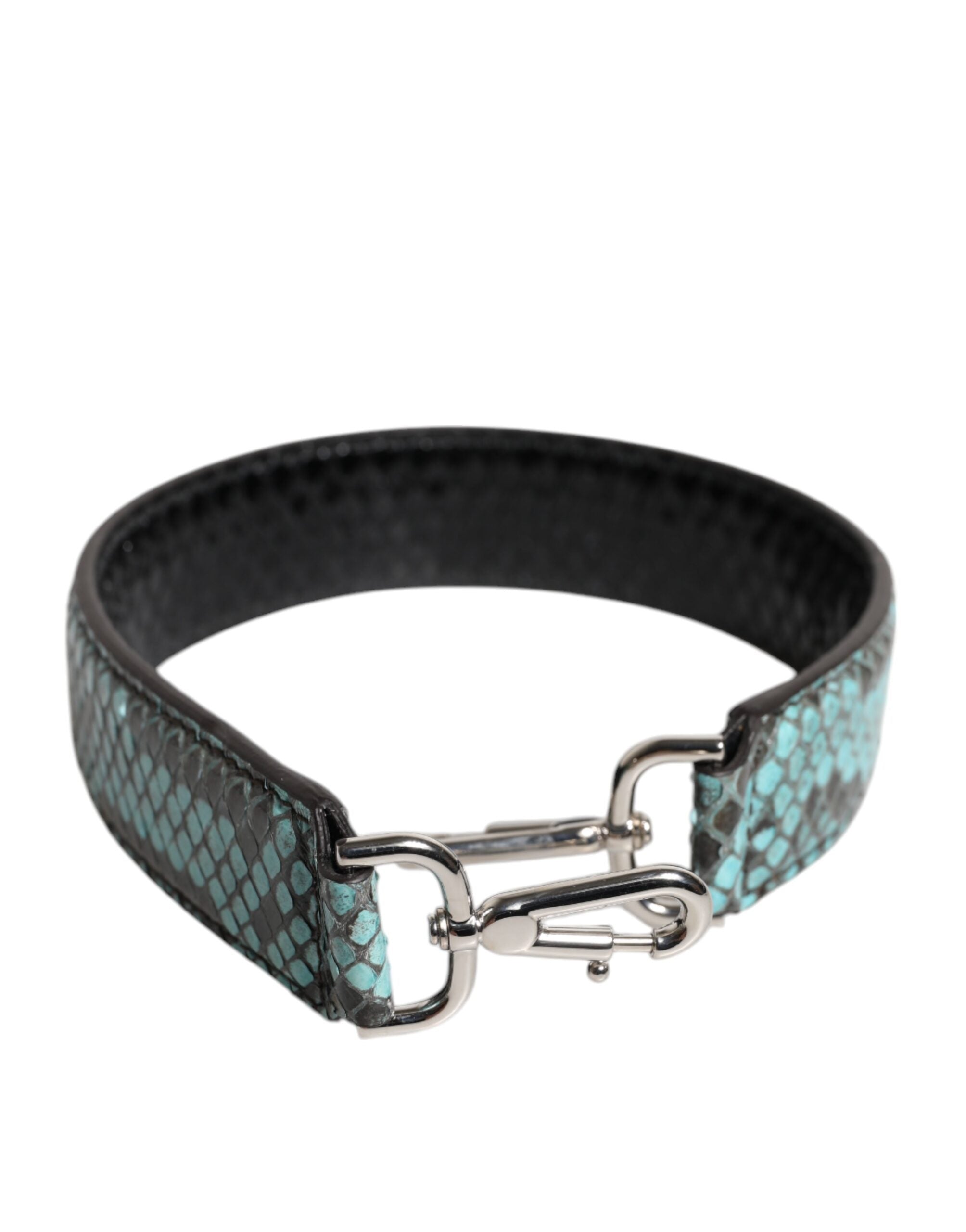 Dolce &amp; Gabbana Black Blue Exotic Leather Bag Shoulder Strap