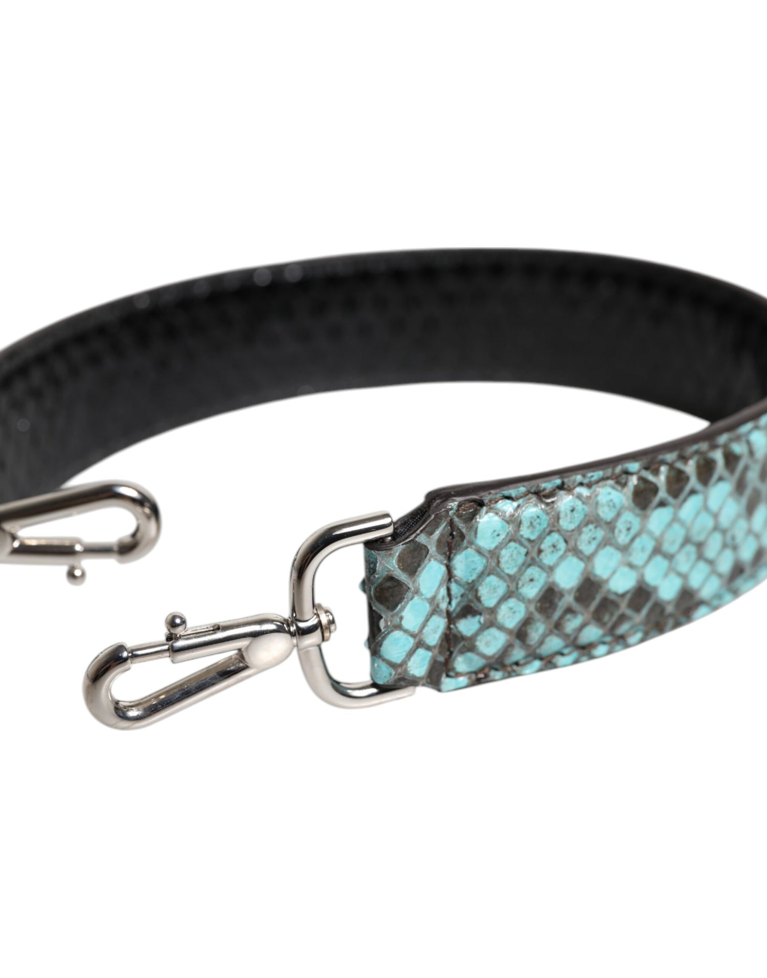 Dolce &amp; Gabbana Black Blue Exotic Leather Bag Shoulder Strap