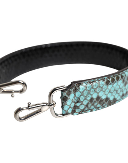 Dolce &amp; Gabbana Black Blue Exotic Leather Bag Shoulder Strap