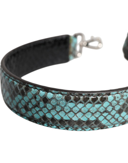 Dolce &amp; Gabbana Black Blue Exotic Leather Bag Shoulder Strap