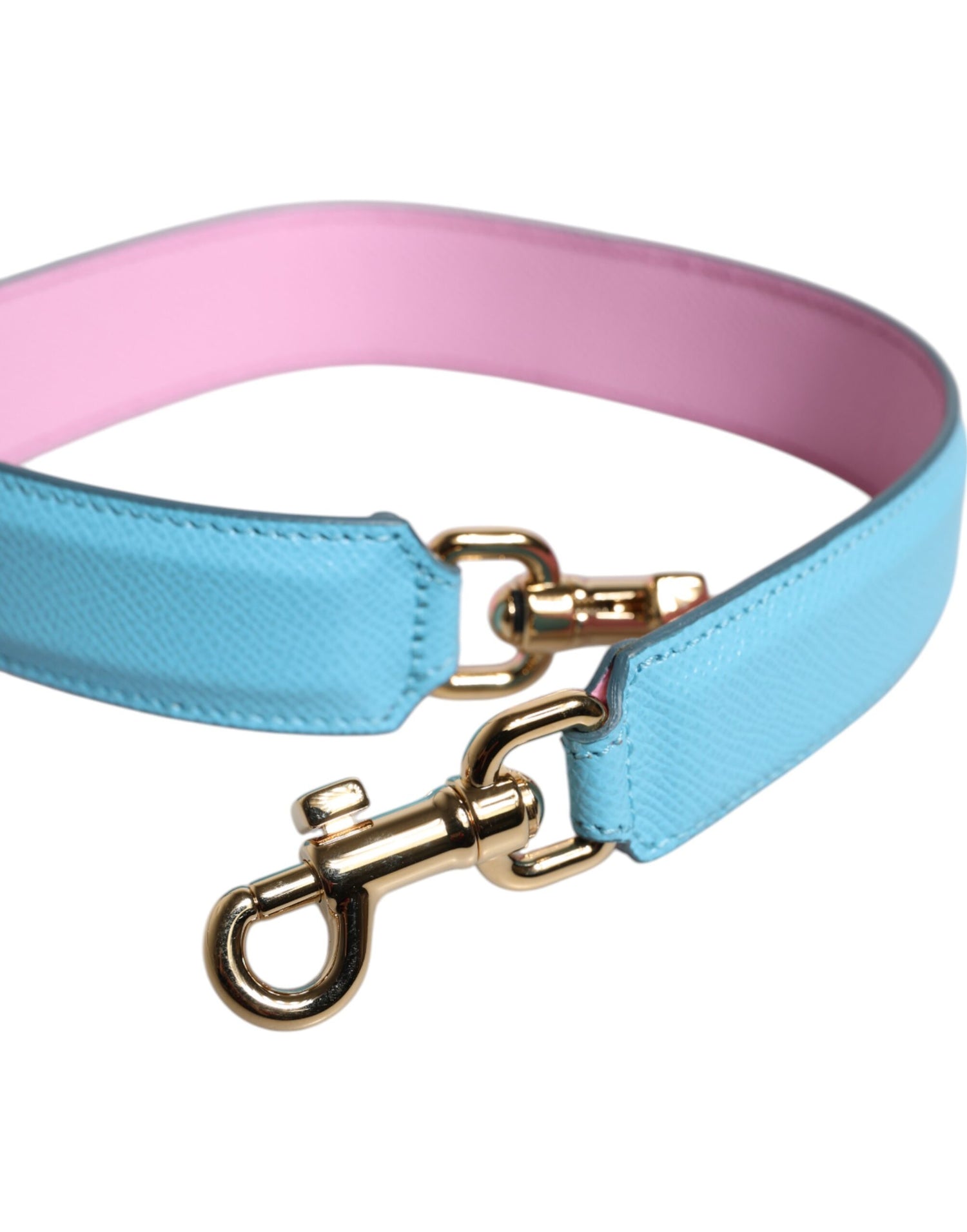 Dolce &amp; Gabbana Pink Blue Leather Handle Bag Shoulder Strap