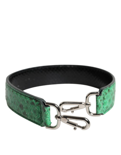 Dolce &amp; Gabbana Black Green Exotic Leather Bag Shoulder Strap