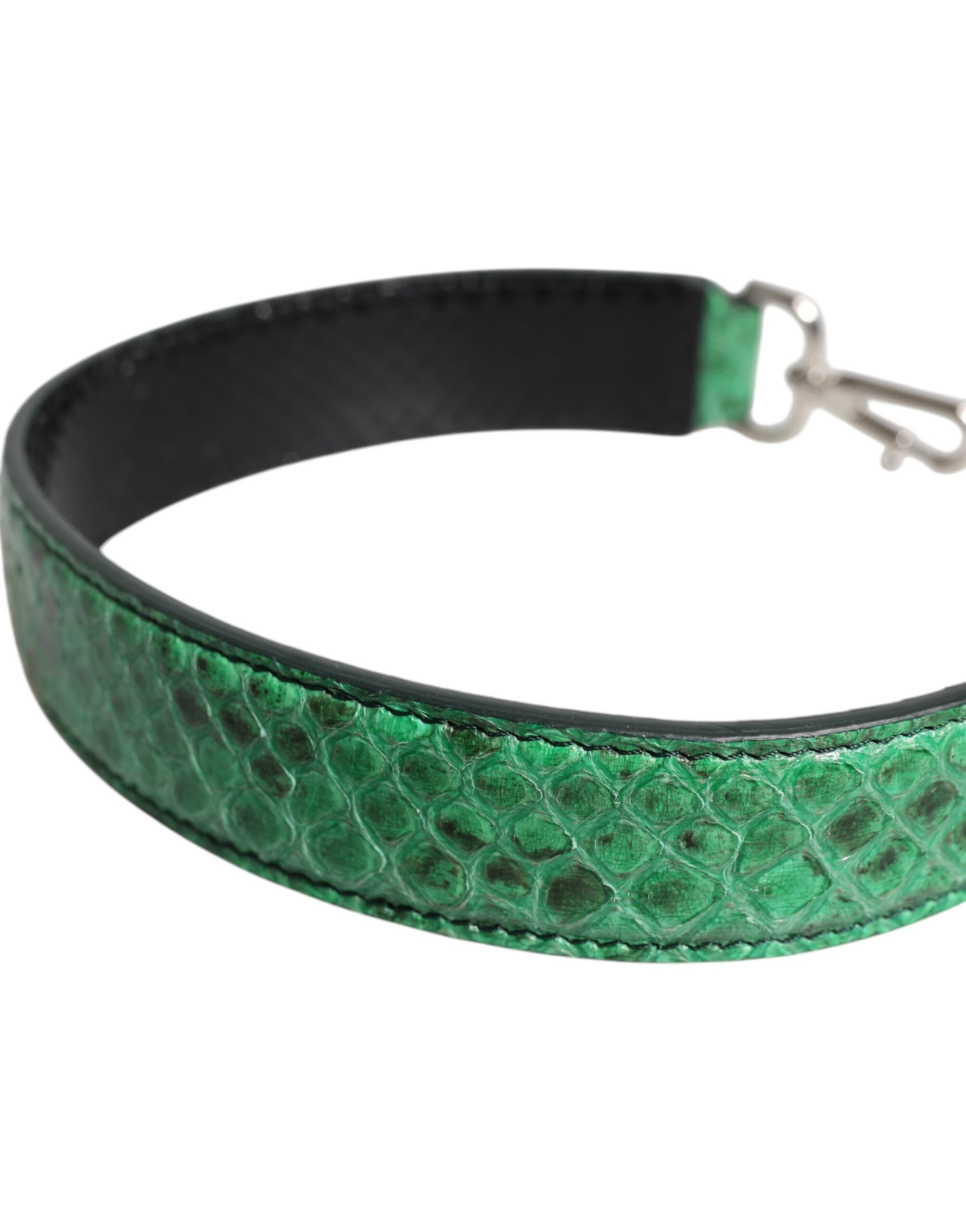 Dolce &amp; Gabbana Black Green Exotic Leather Bag Shoulder Strap
