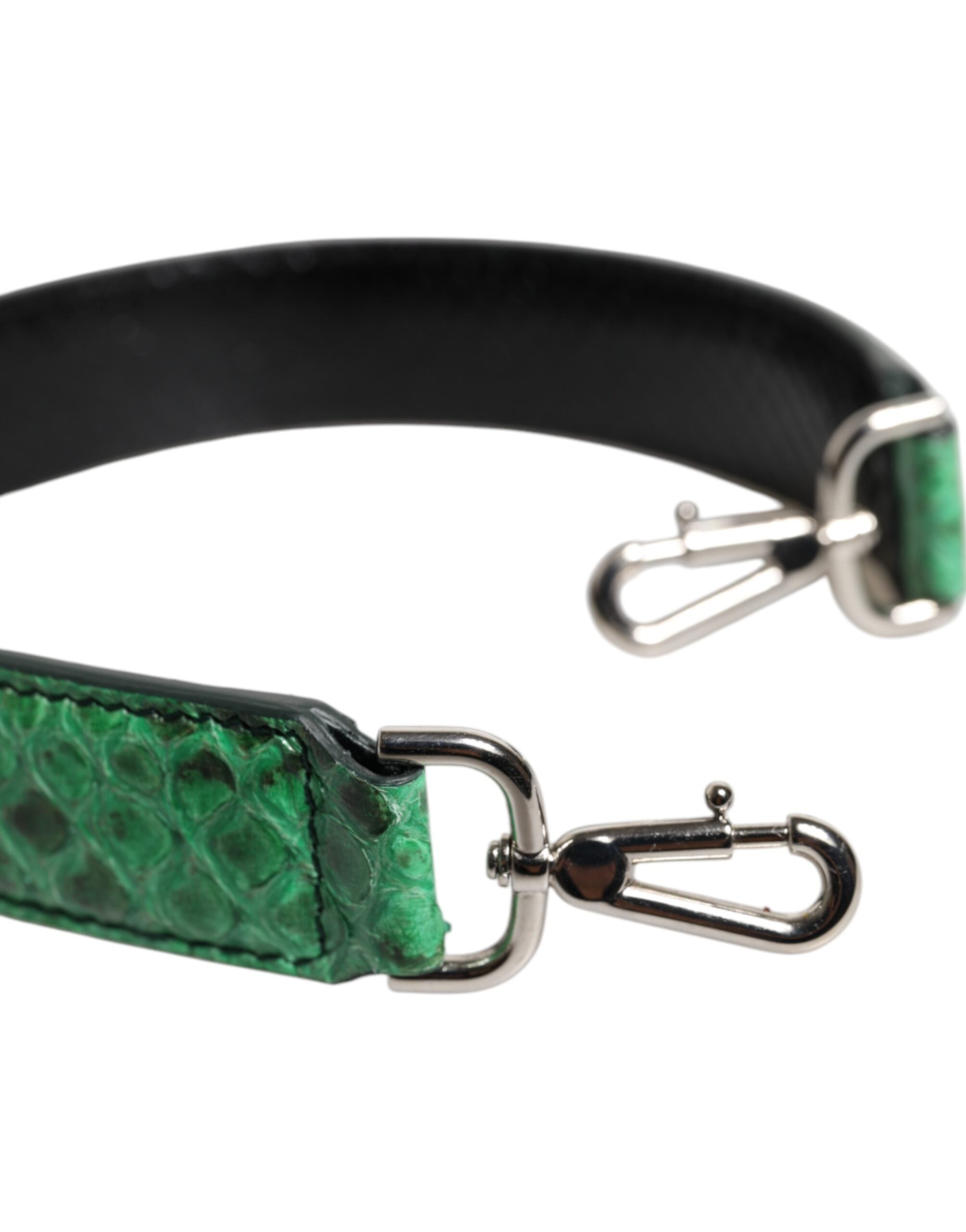 Dolce &amp; Gabbana Black Green Exotic Leather Bag Shoulder Strap