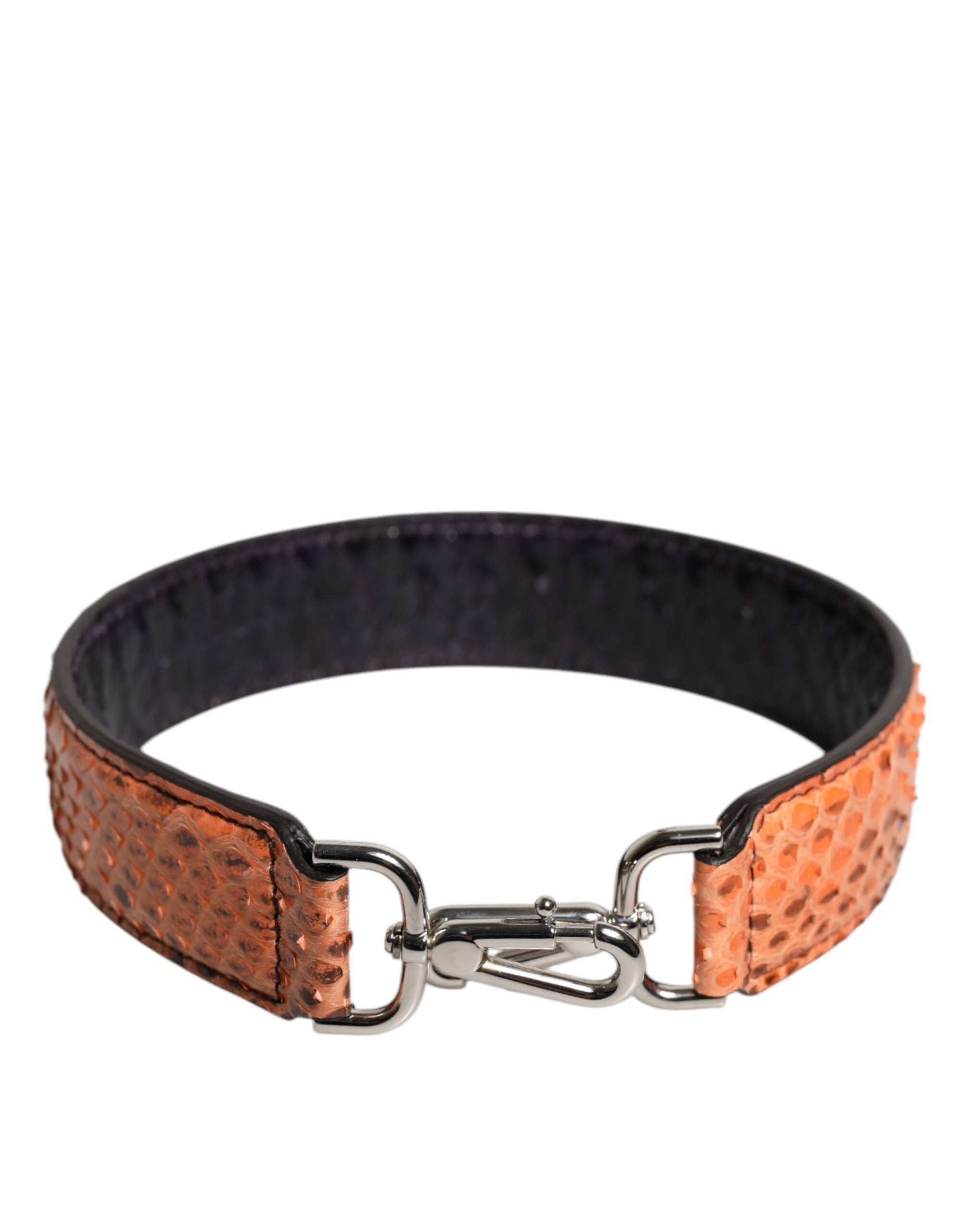 Dolce &amp; Gabbana Black Beige Exotic Leather Bag Shoulder Strap
