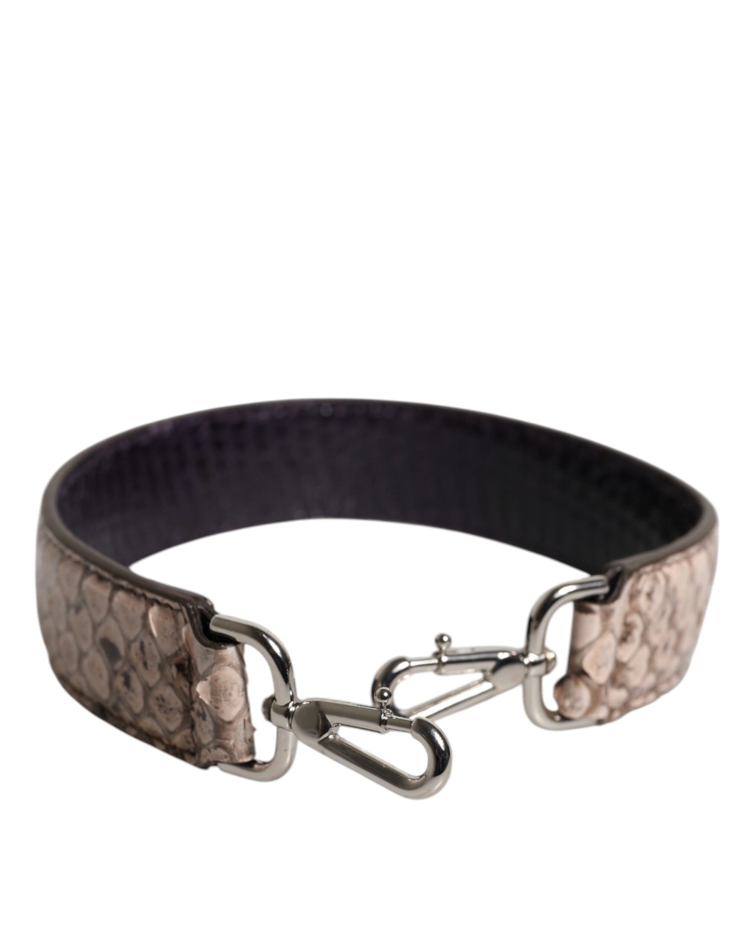Dolce &amp; Gabbana Black Cream Exotic Leather Bag Shoulder Strap