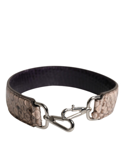 Dolce &amp; Gabbana Black Cream Exotic Leather Bag Shoulder Strap
