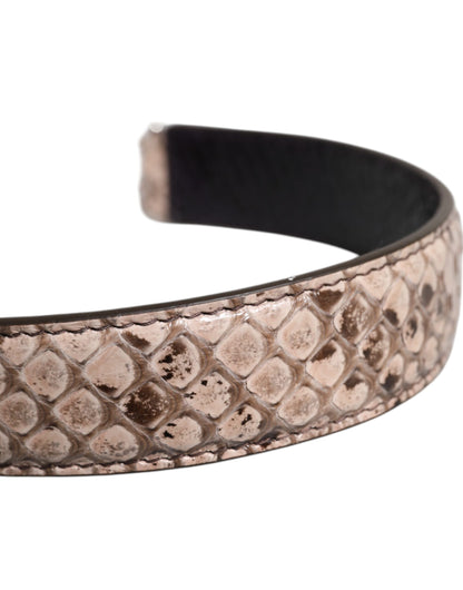 Dolce &amp; Gabbana Black Cream Exotic Leather Bag Shoulder Strap