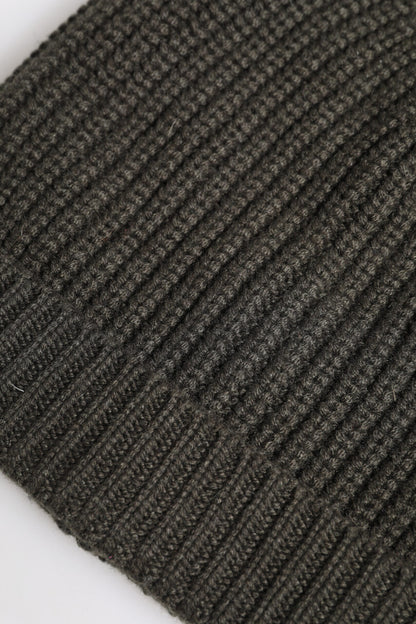 Dolce &amp; Gabbana Dark Gray Cashmere Knit Winter Beanie Hat