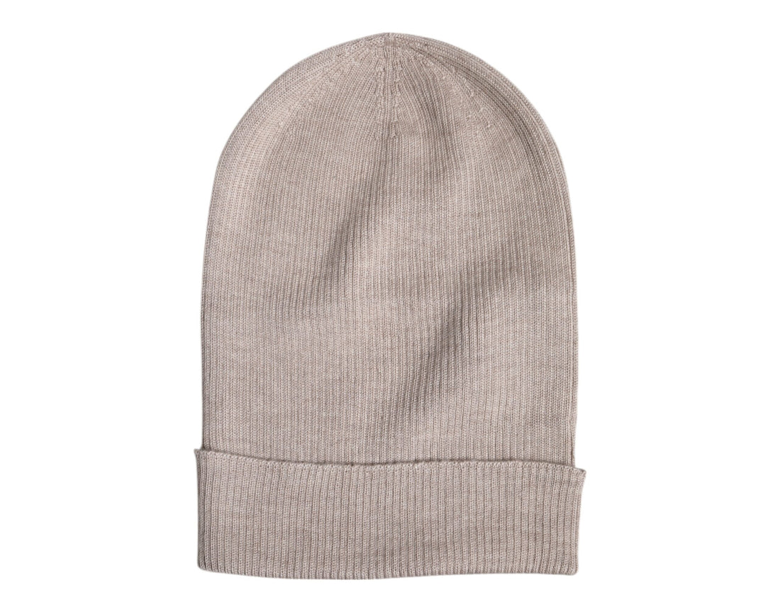 Dolce &amp; Gabbana Beige Cashmere Knitted Winter Beanie Hat