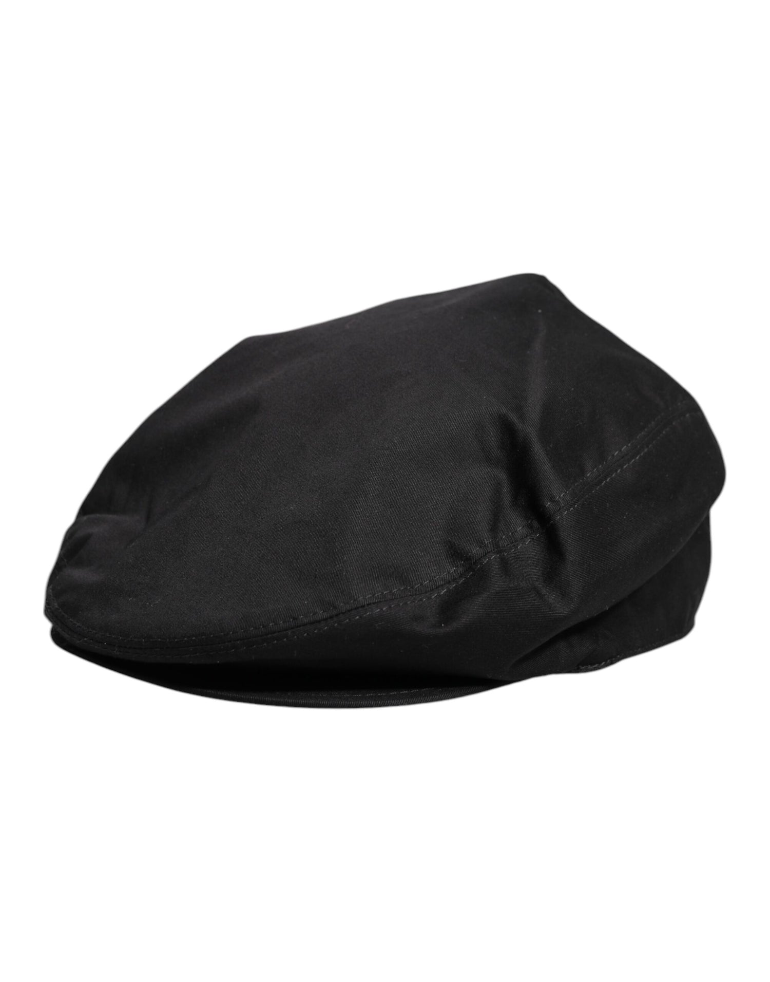 Dolce &amp; Gabbana Black Cotton Newsboy Capello Cabbie Hat