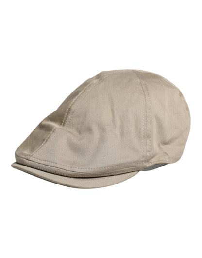 Dolce &amp; Gabbana Beige Cotton Newsboy Capello Cabbie Hat