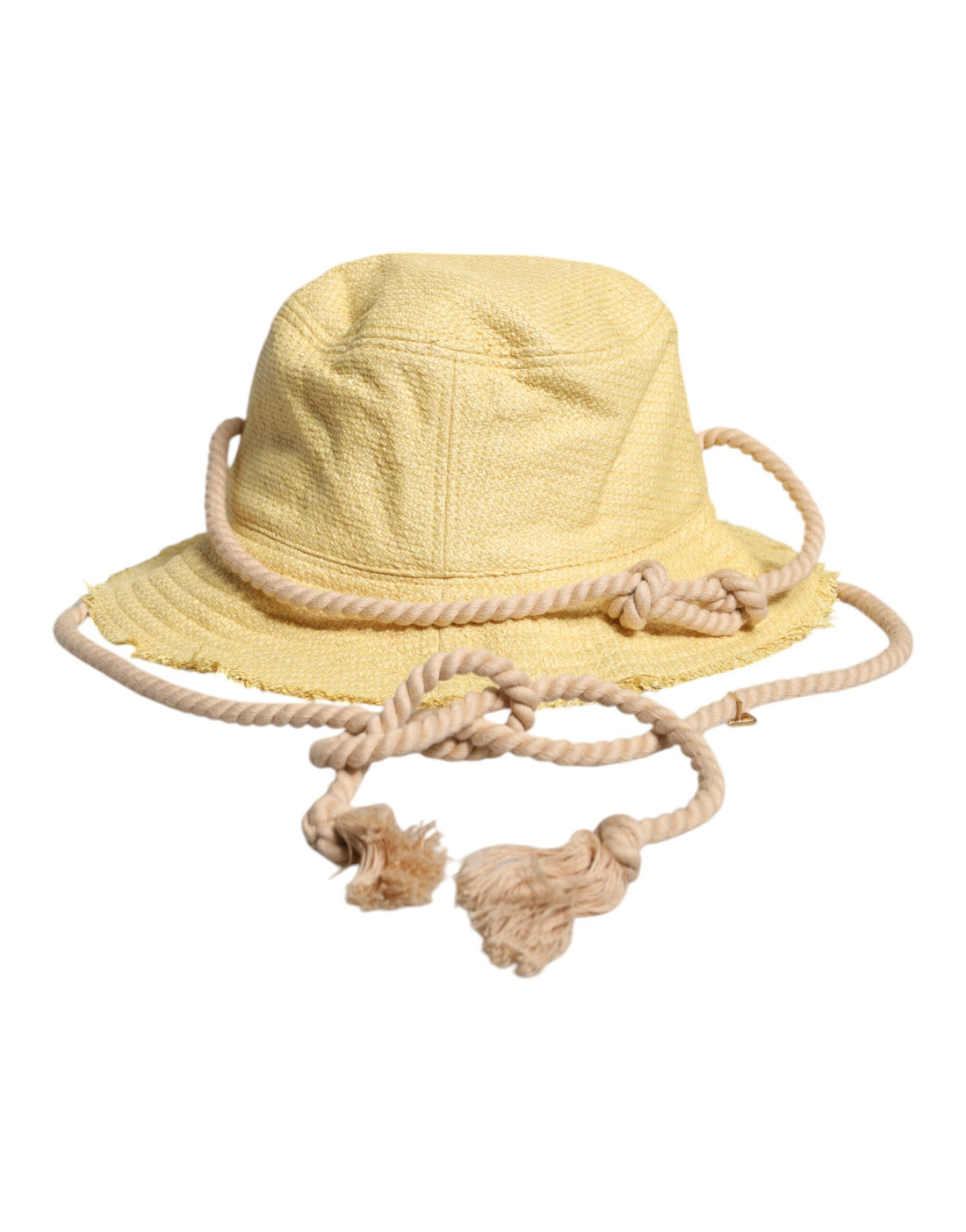 Dolce &amp; Gabbana Yellow Cotton Wide Brim Bucket