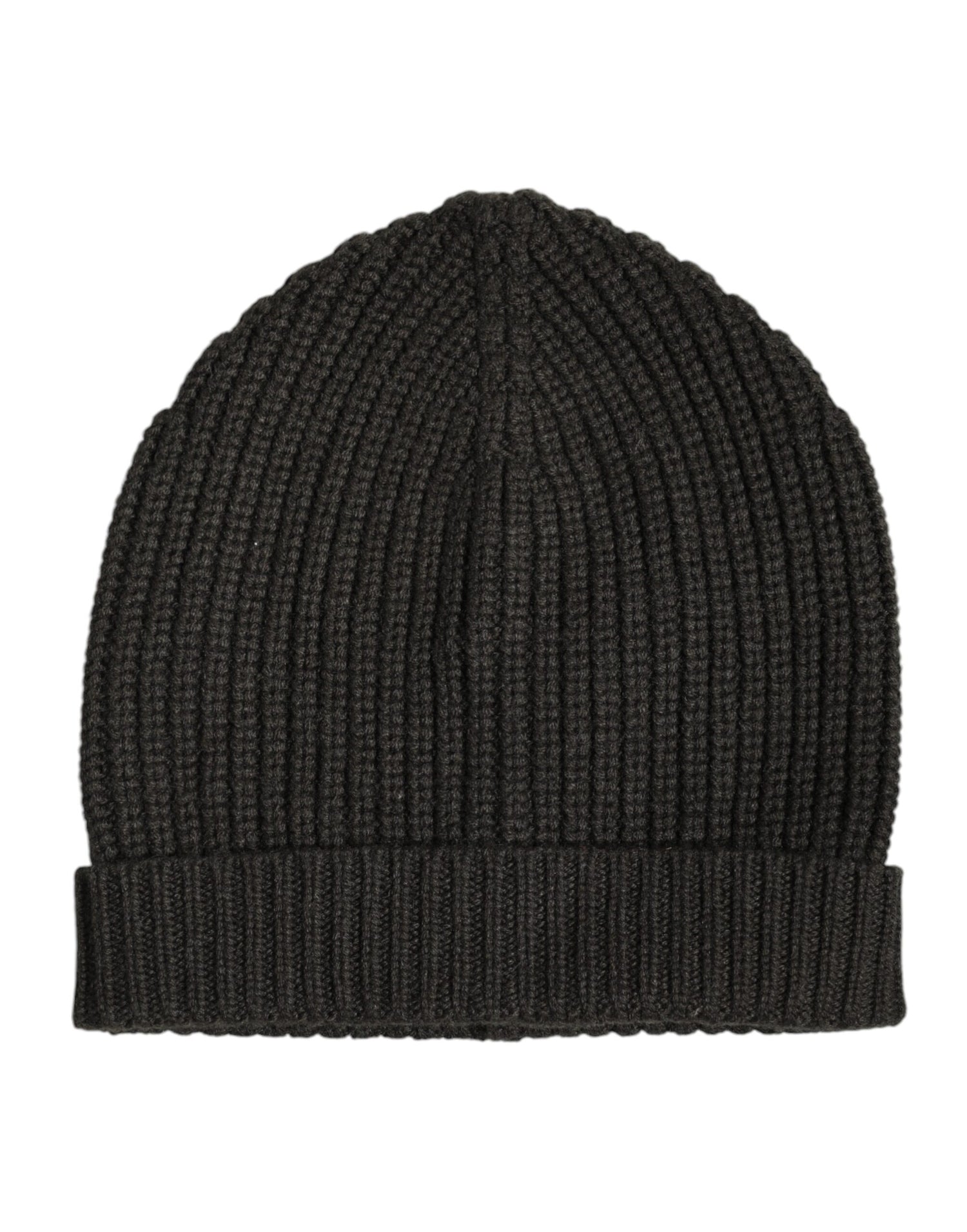 Dolce &amp; Gabbana Dark Gray Cashmere Knit Winter Beanie Hat