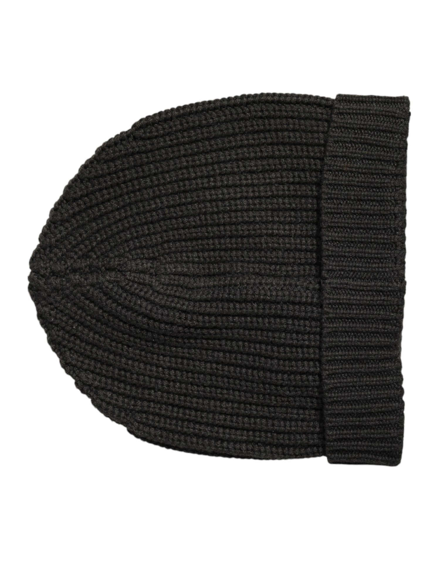 Dolce &amp; Gabbana Dark Gray Cashmere Knit Winter Beanie Hat