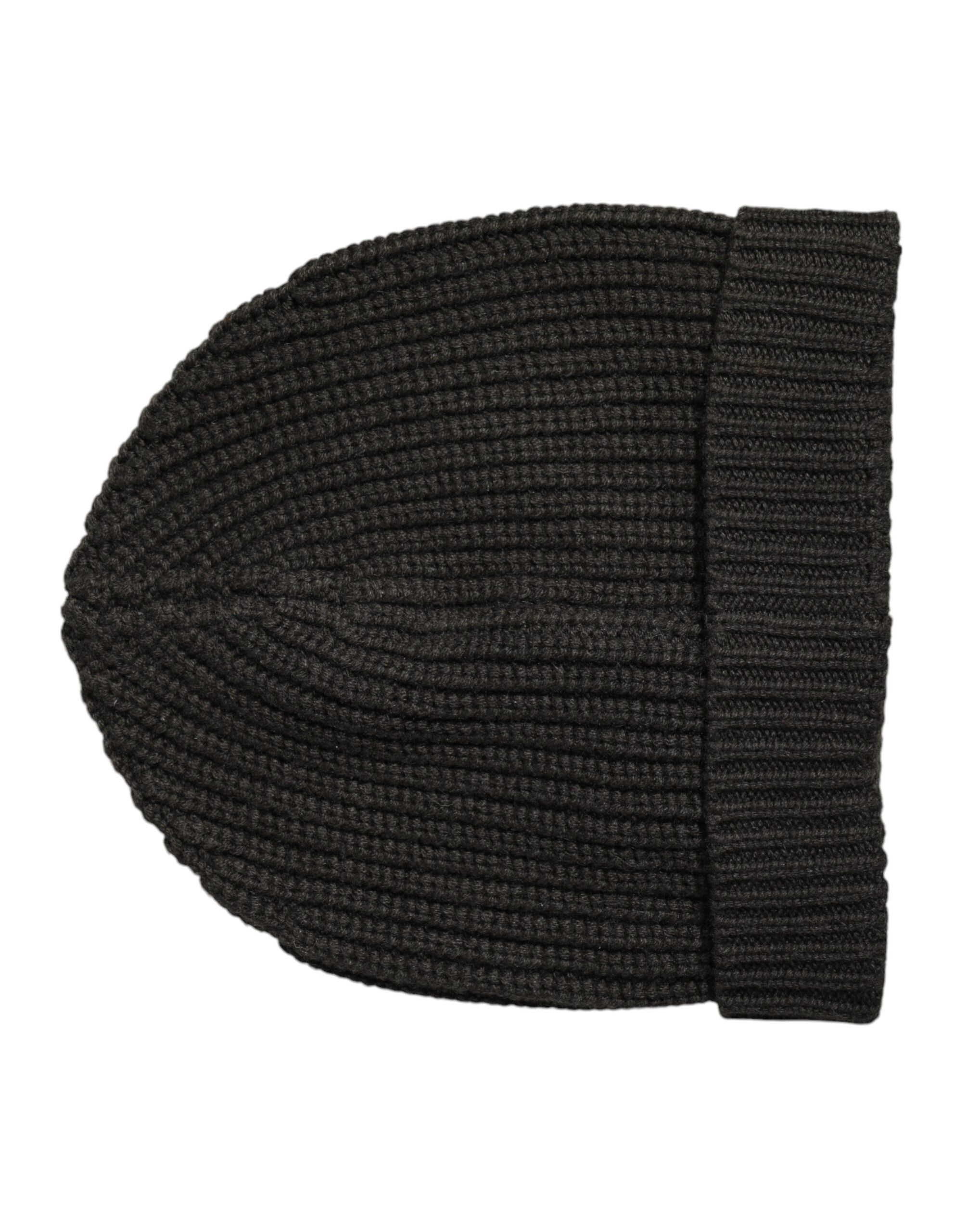 Dolce &amp; Gabbana Dark Gray Cashmere Knit Winter Beanie Hat