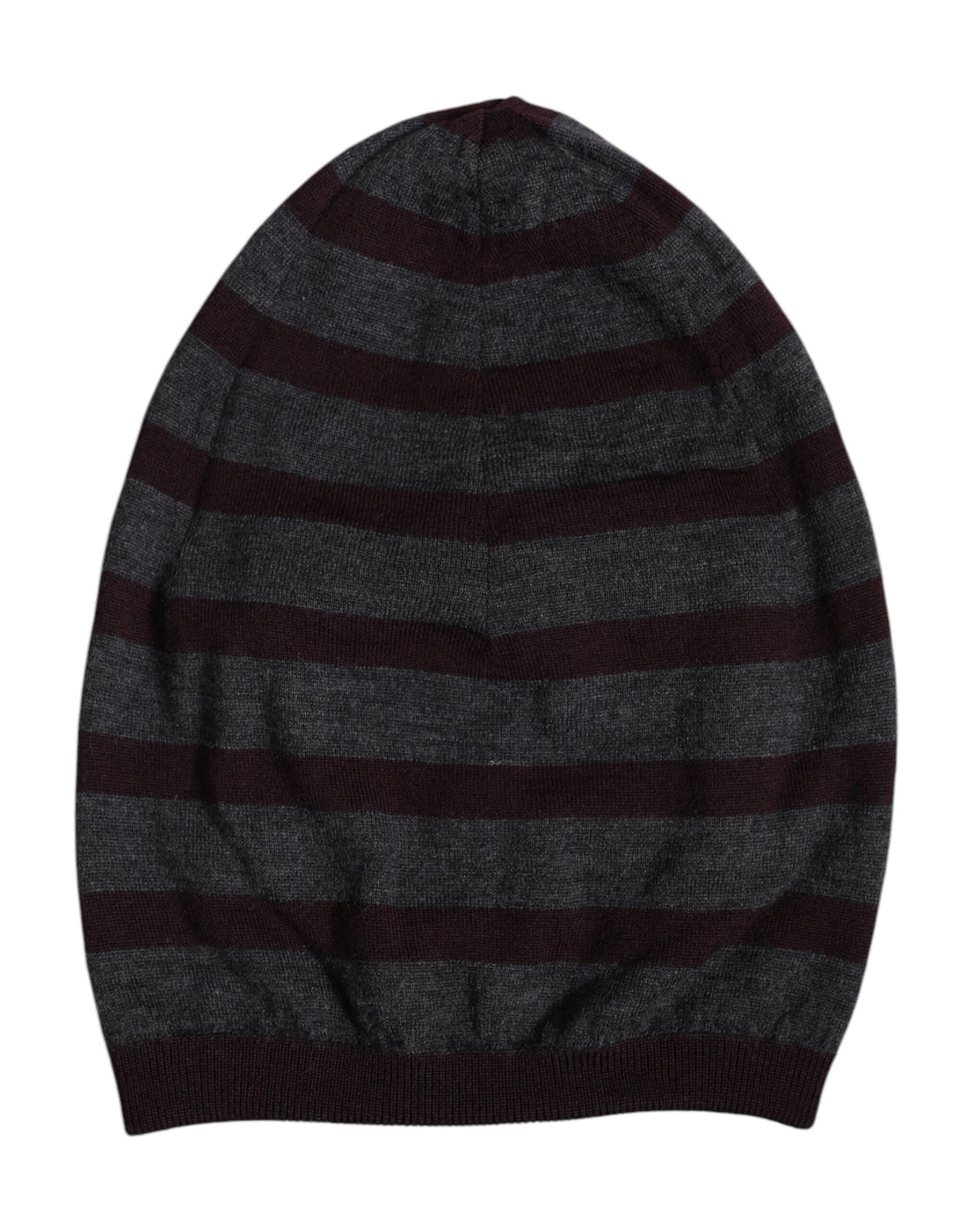 Dolce &amp; Gabbana Gray Striped Wool Knitted Winter Beanie Hat