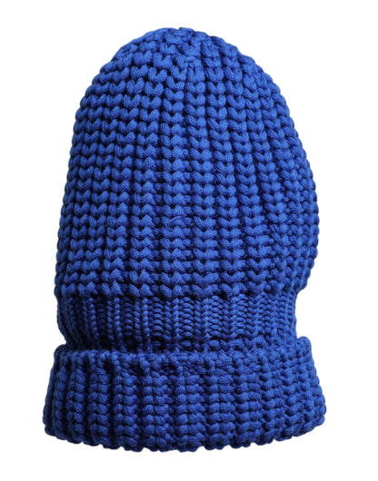 Dolce &amp; Gabbana Blue Wool Knitted Winter Beanie Hat