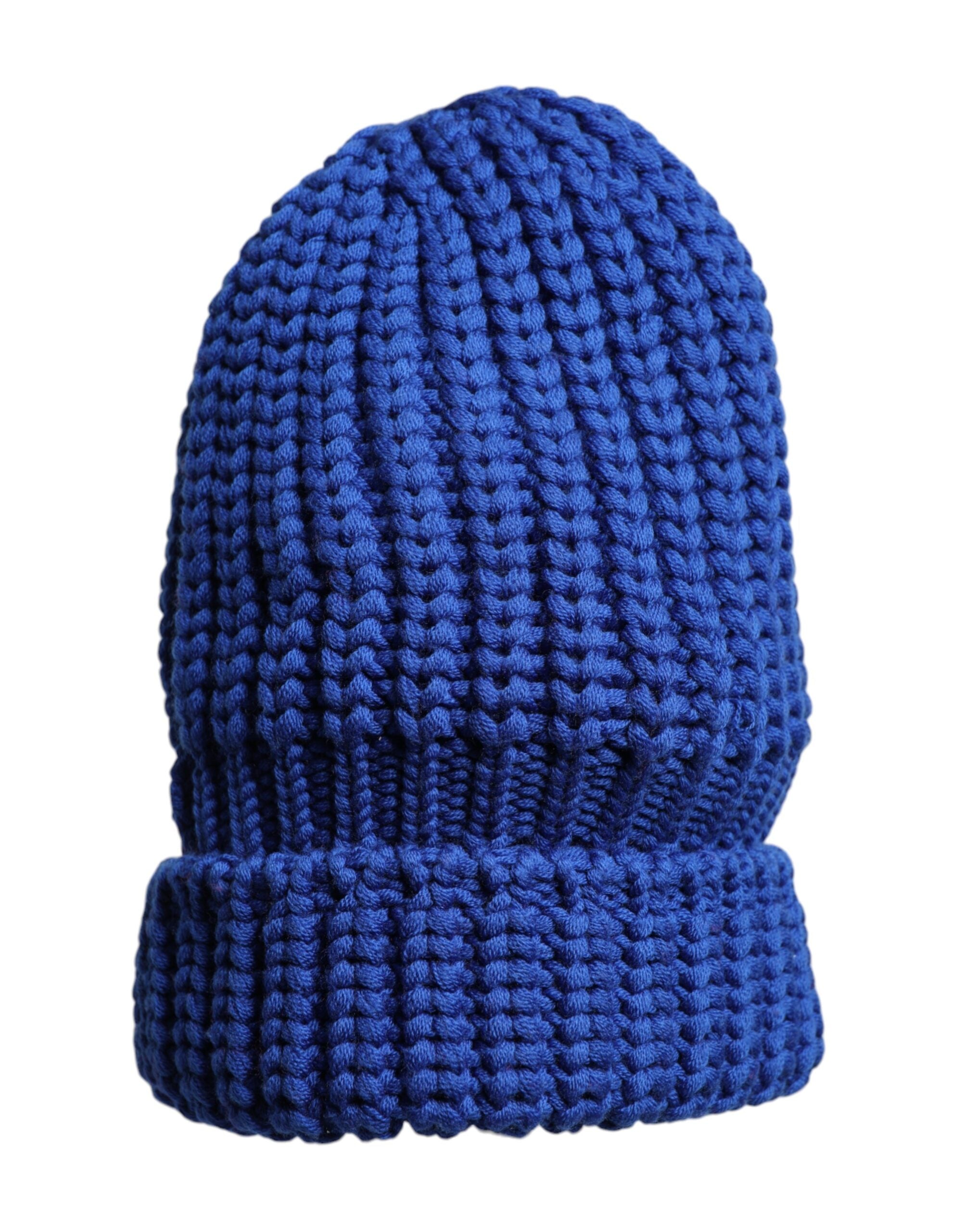 Dolce &amp; Gabbana Blue Wool Knitted Winter Beanie Hat