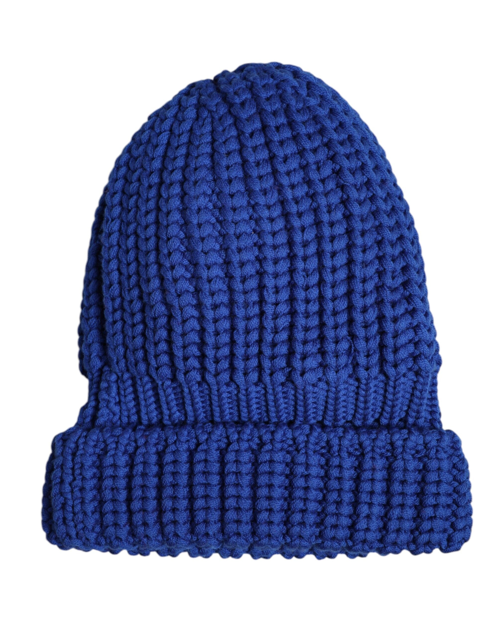 Dolce &amp; Gabbana Blue Wool Knitted Winter Beanie Hat