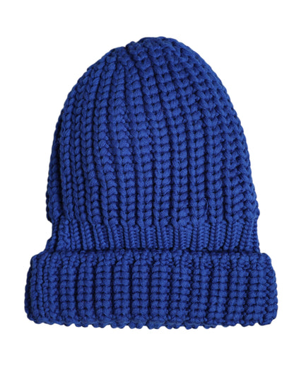 Dolce &amp; Gabbana Blue Wool Knitted Winter Beanie Hat