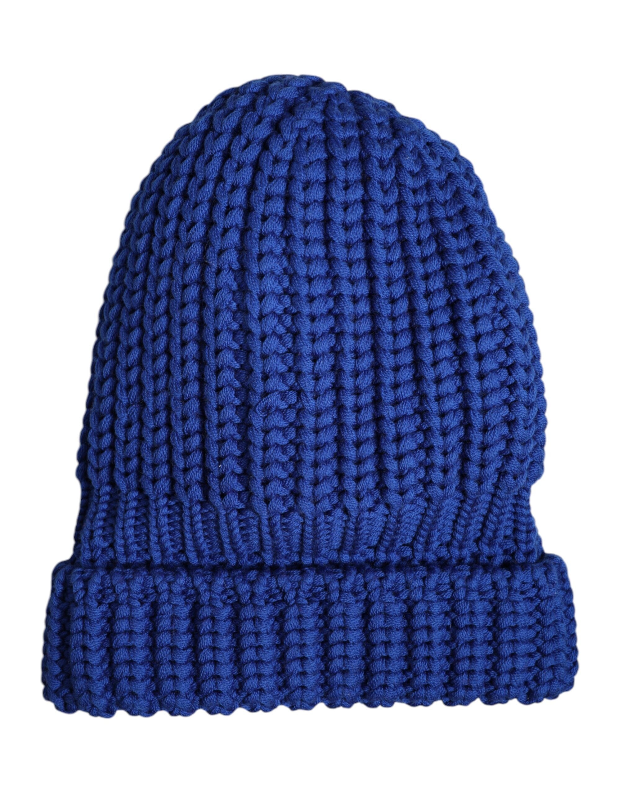 Dolce &amp; Gabbana Blue Wool Knitted Winter Beanie Hat
