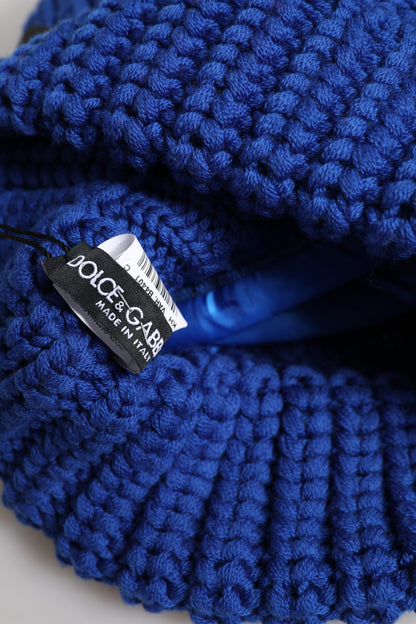 Dolce &amp; Gabbana Blue Wool Knitted Winter Beanie Hat
