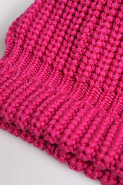 Dolce &amp; Gabbana Pink Solid Wool Knitted Winter Beanie Hat