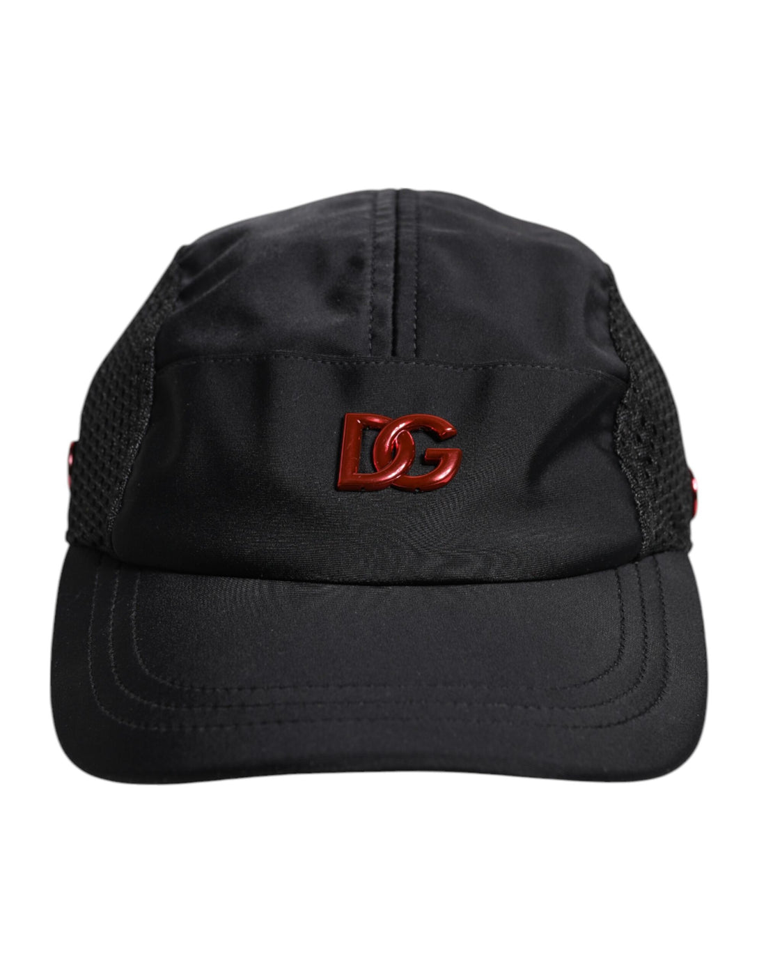 Dolce &amp; Gabbana Black Nylon Logo 6 Panels Baseball Cap