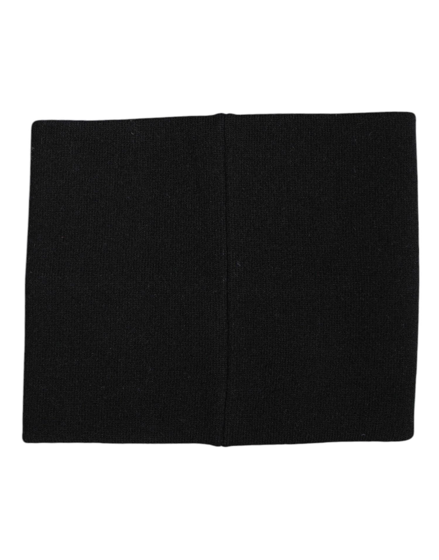 Dolce &amp; Gabbana Black White Logo Print Knitted Neck Warmer Scarf