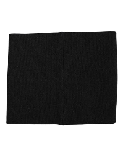 Dolce &amp; Gabbana Black White Logo Print Knitted Neck Warmer Scarf
