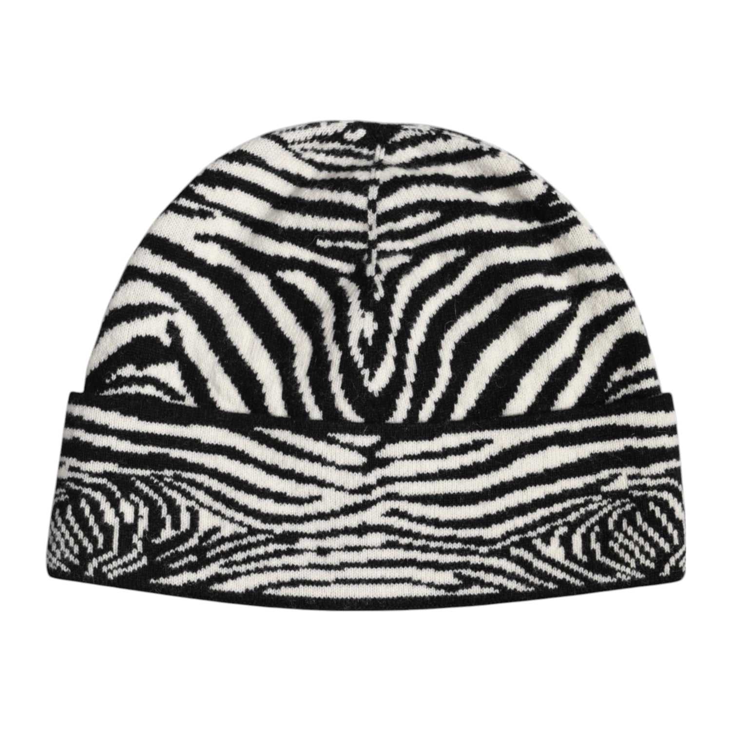 Dolce &amp;amp; Gabbana Svart Vit Zebra Stickad Vintermössa