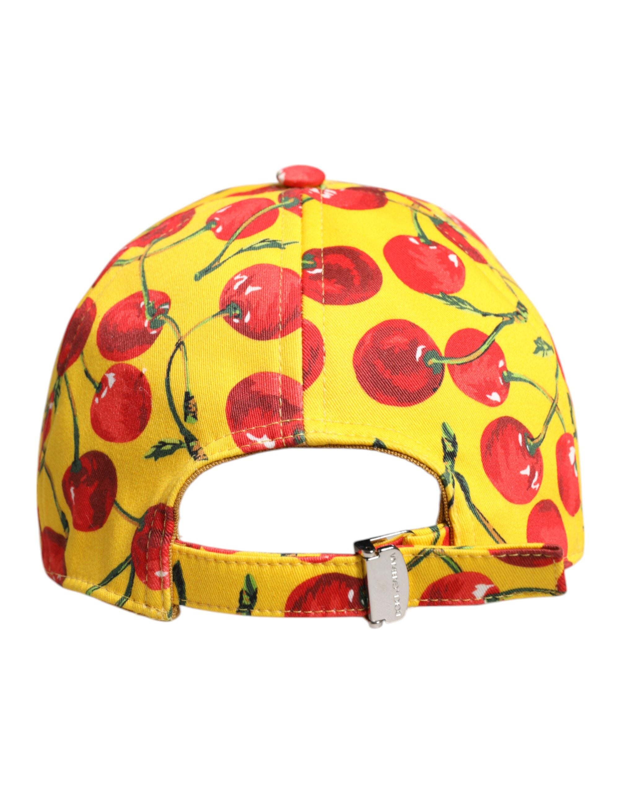 Dolce &amp;amp; Gabbana Gul Bomullsmönstrad Baseballkeps med 6 Paneler