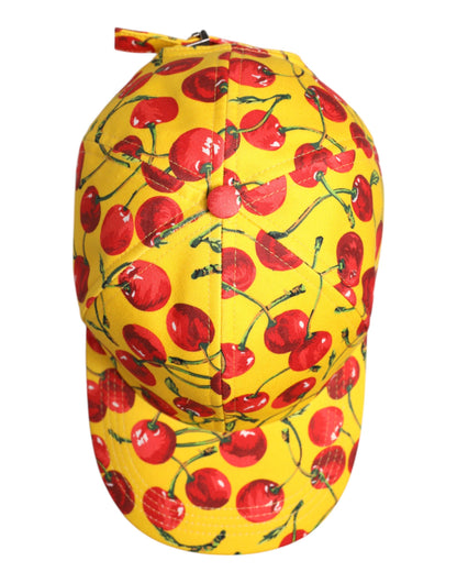Dolce &amp;amp; Gabbana Gul Bomullsmönstrad Baseballkeps med 6 Paneler