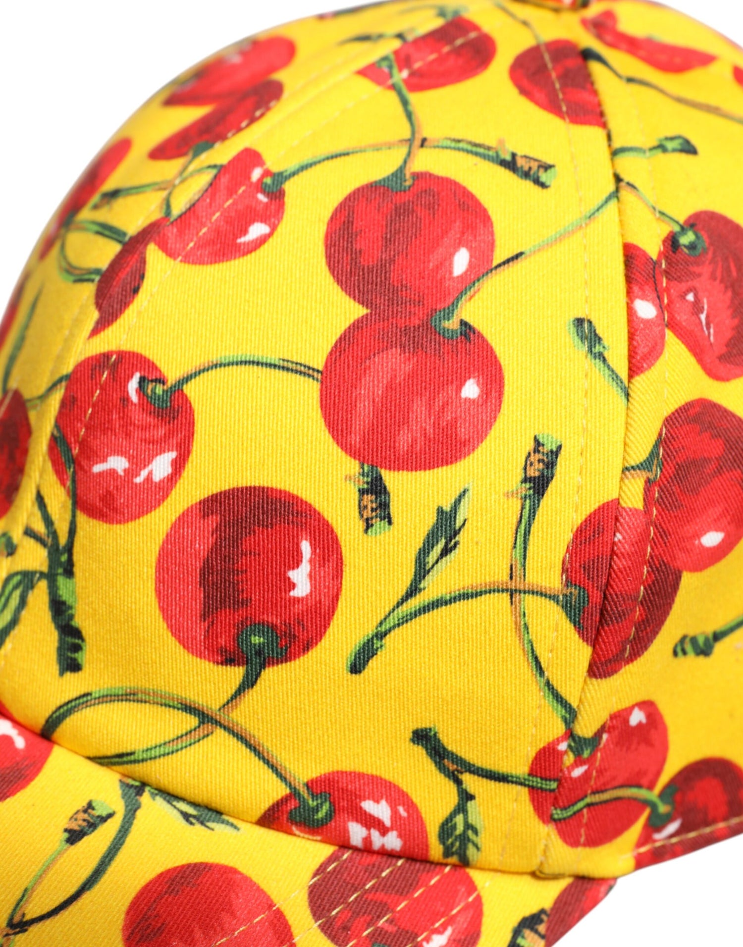 Dolce &amp;amp; Gabbana Gul Bomullsmönstrad Baseballkeps med 6 Paneler