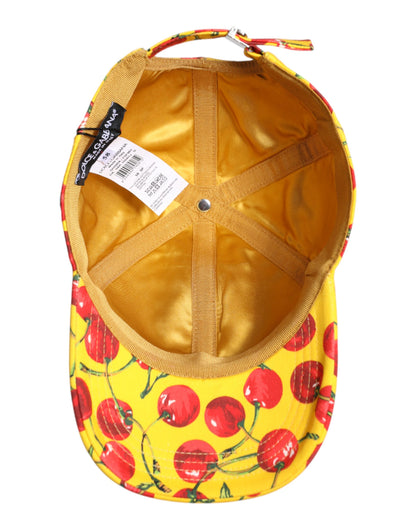Dolce &amp;amp; Gabbana Gul Bomullsmönstrad Baseballkeps med 6 Paneler