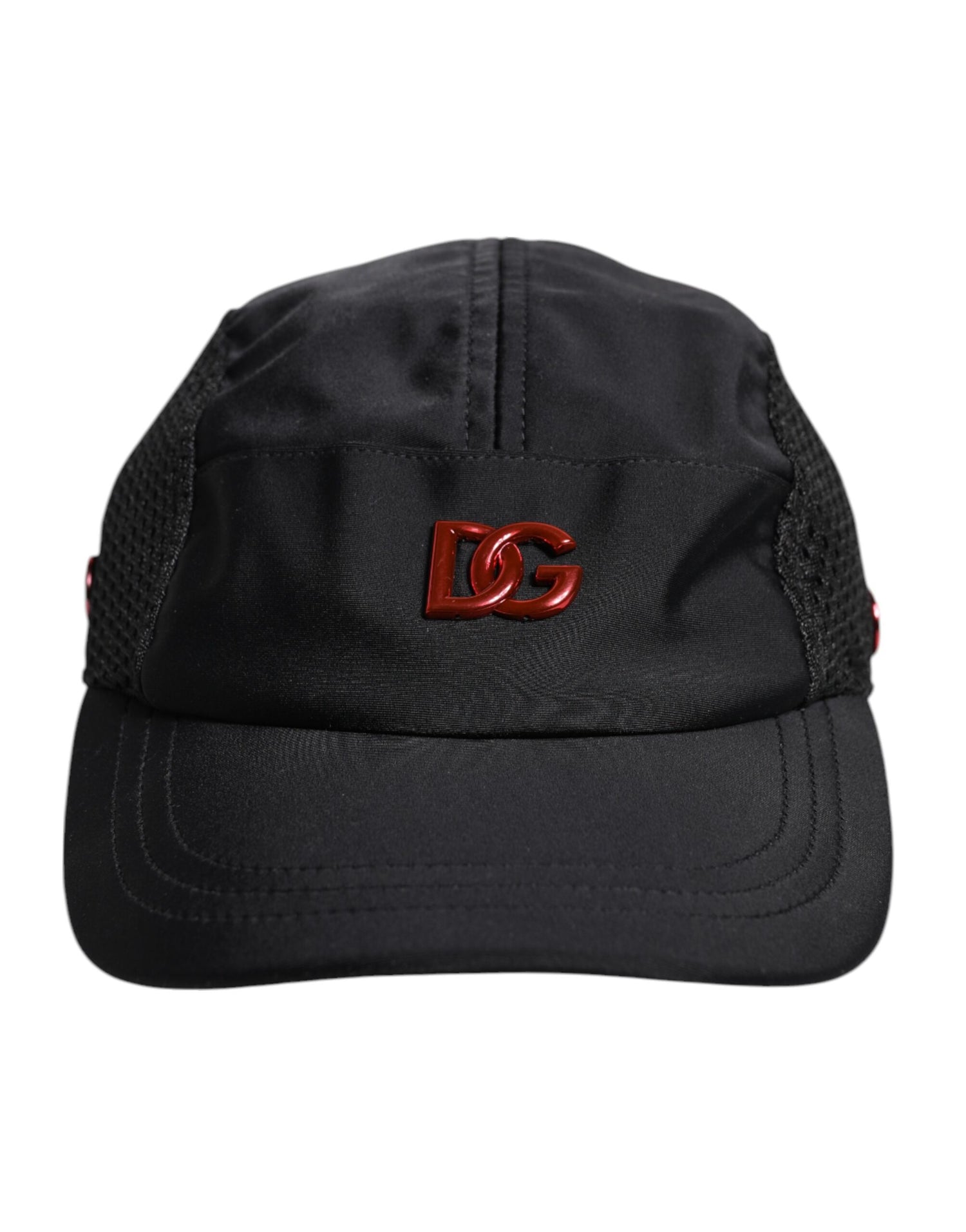 Dolce &amp; Gabbana Black Nylon DG Logo 6 Panels Baseball Cap