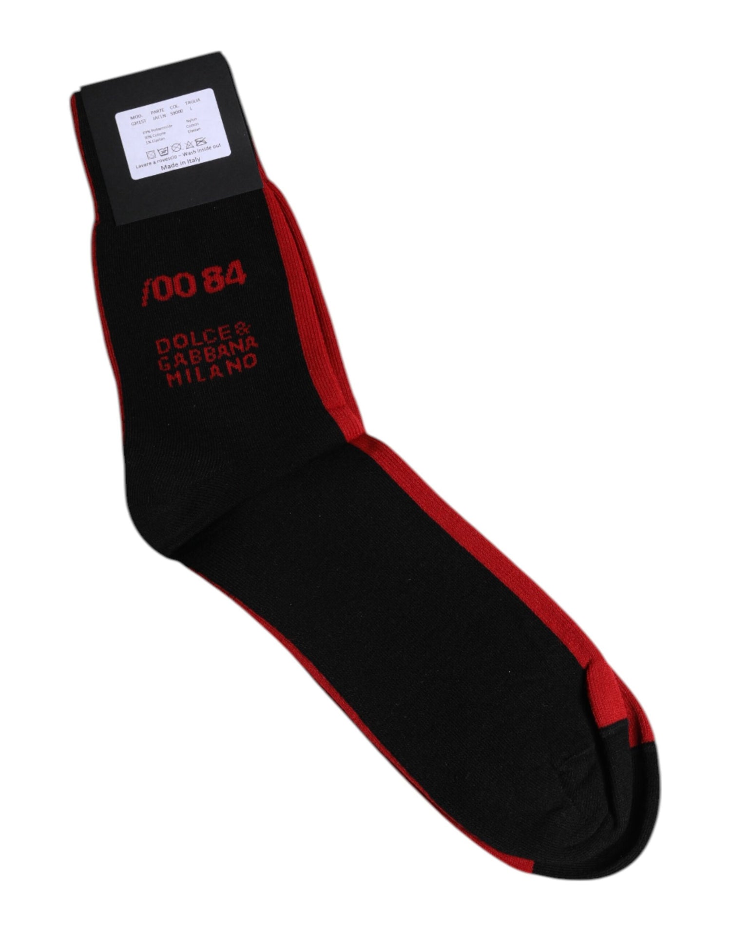 Dolce &amp; Gabbana Black Nylon DG Logo Mid Calf Men Socks