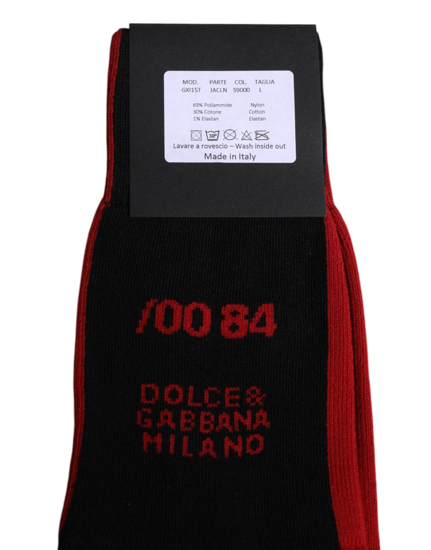 Dolce &amp; Gabbana Black Nylon DG Logo Mid Calf Men Socks