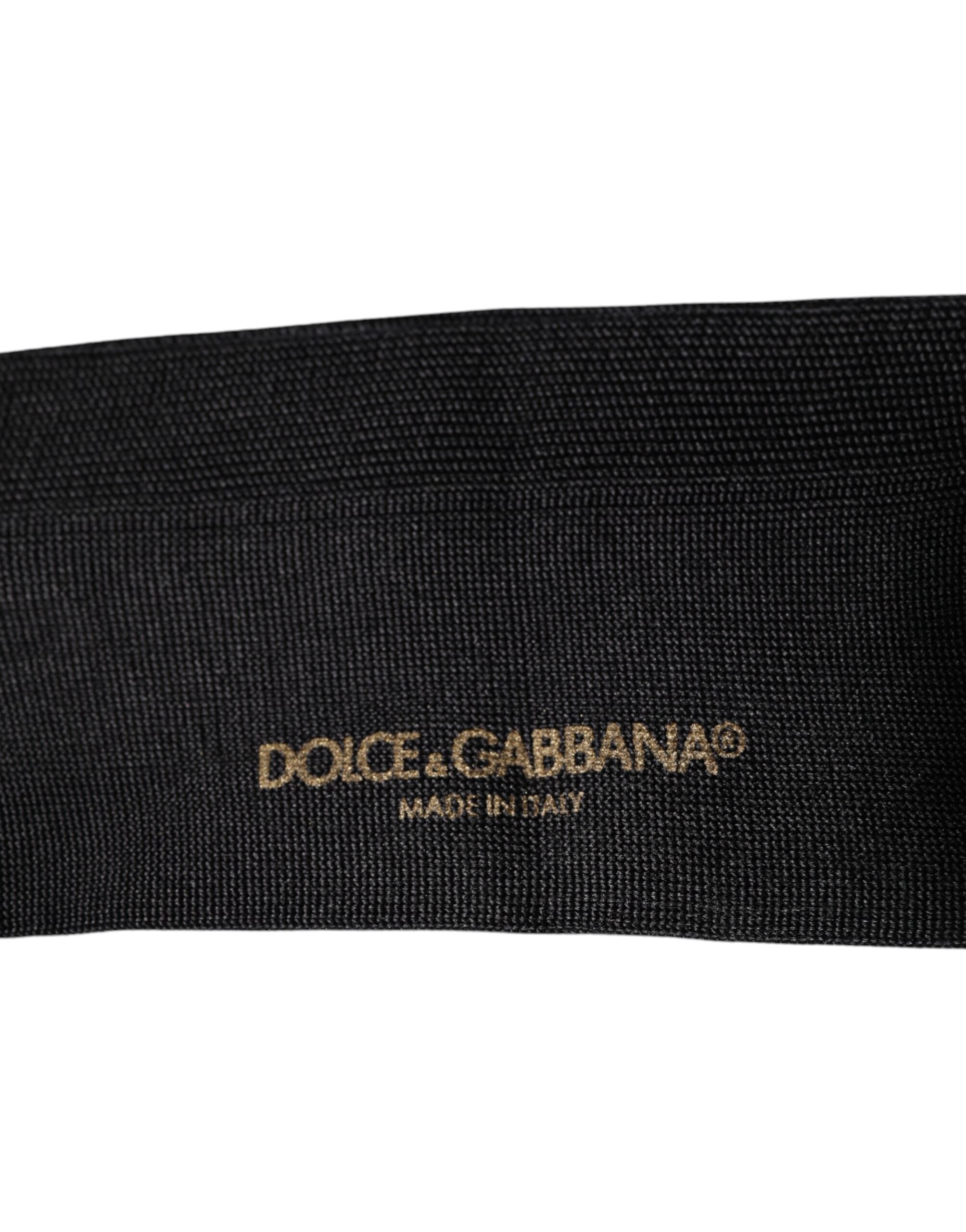 Dolce &amp; Gabbana Black Cotton DG Logo Mid Calf Men Socks