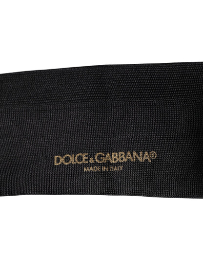 Dolce &amp; Gabbana Black Cotton DG Logo Mid Calf Men Socks