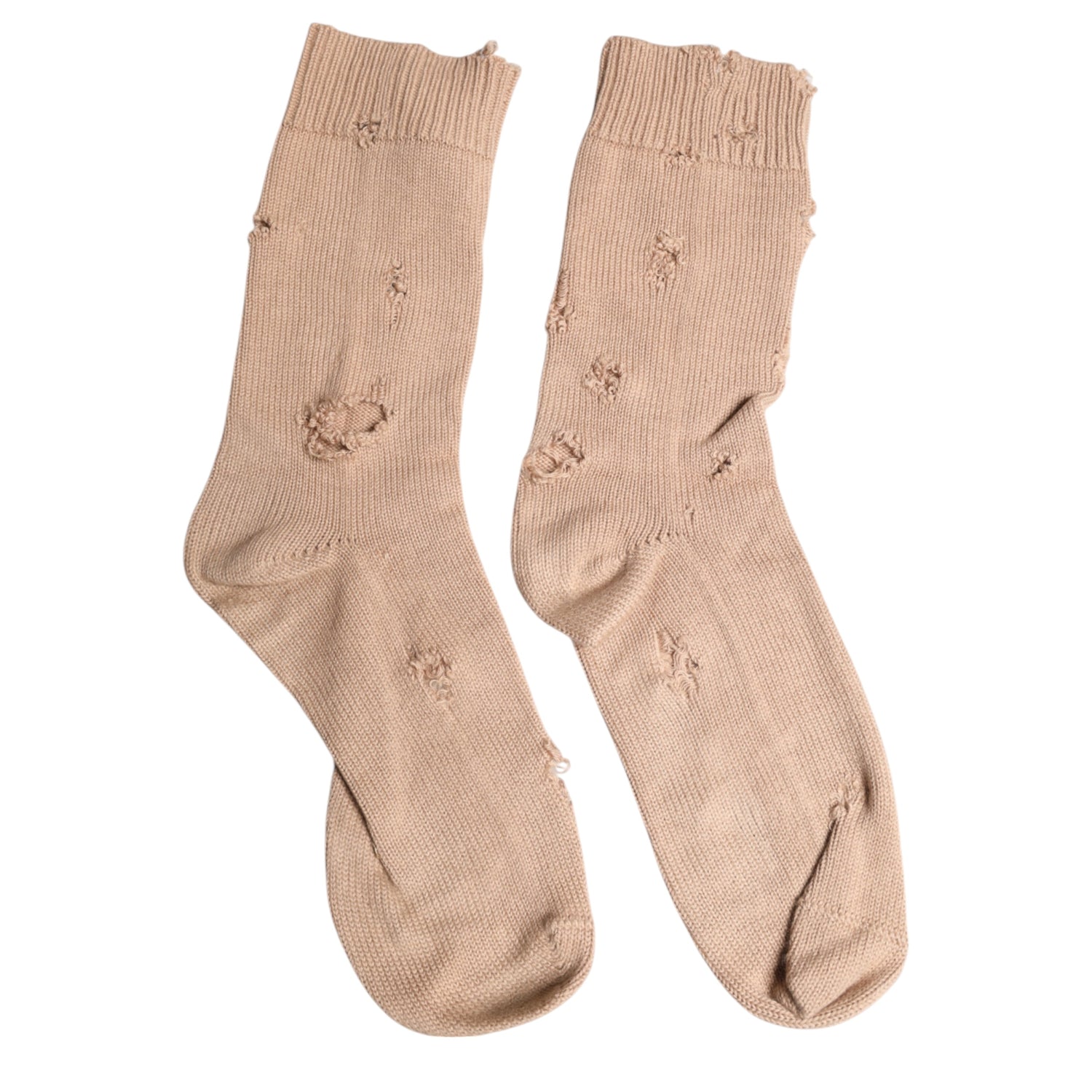 Dolce &amp; Gabbana Beige Solid Stretch Mid Calf Men Socks